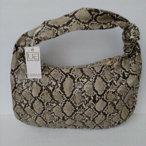 Urban Expressions Vanessa Snake Print Knot Handle Hobo Bag
